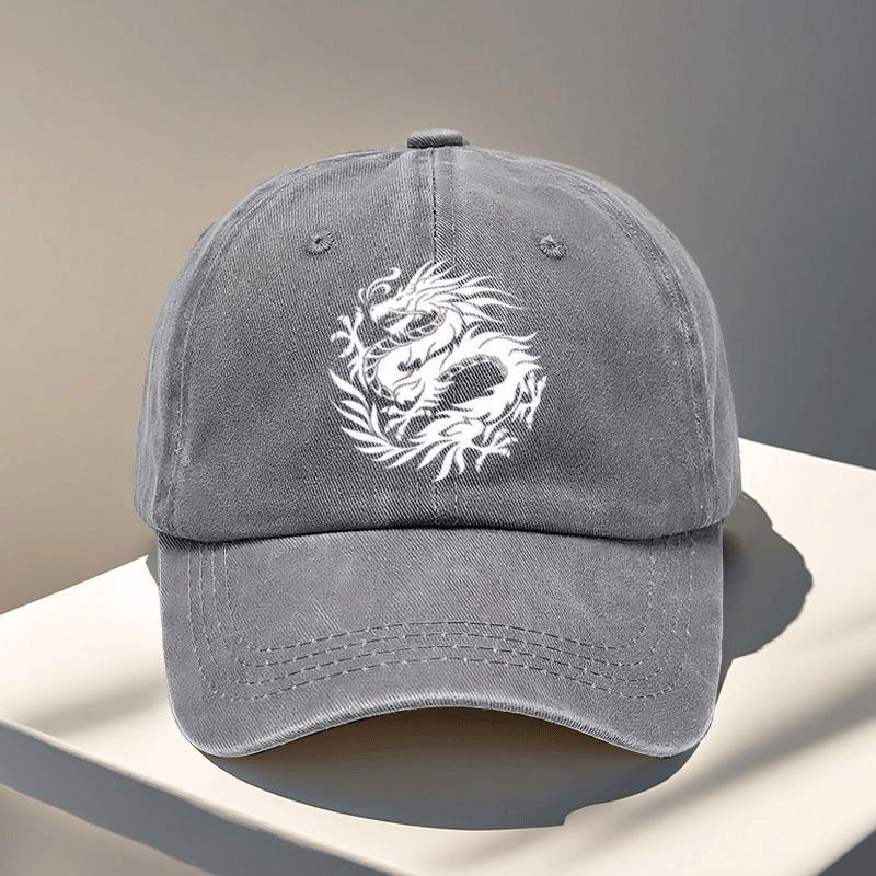 Dragon  Print Baseball Cap Dragon Theme Baseball Cap Baseball Cap for Dragon Lovers Stylish and Adjustable Hand Washable