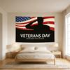 Veterans Day Salute Tapestry Patriotic Honor Print Polyester Wall Hanging for Living Room US Flag and Veteran Salute Themed De