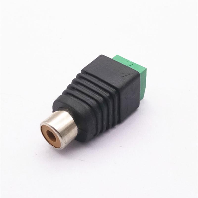 Solderless RCA Female Green Terminal Connector for DC Audio Monitoring