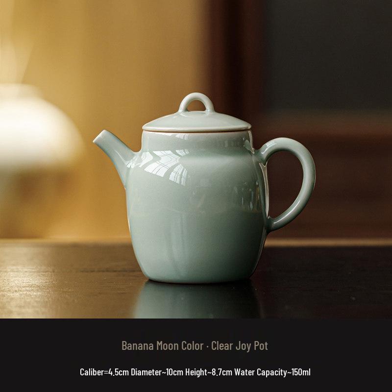Moonlit Retro Ceramic Teapot with Infuser - New Chinese Style Single Pot for Home Use, Filter Holes for Tea Brewing. No Specification