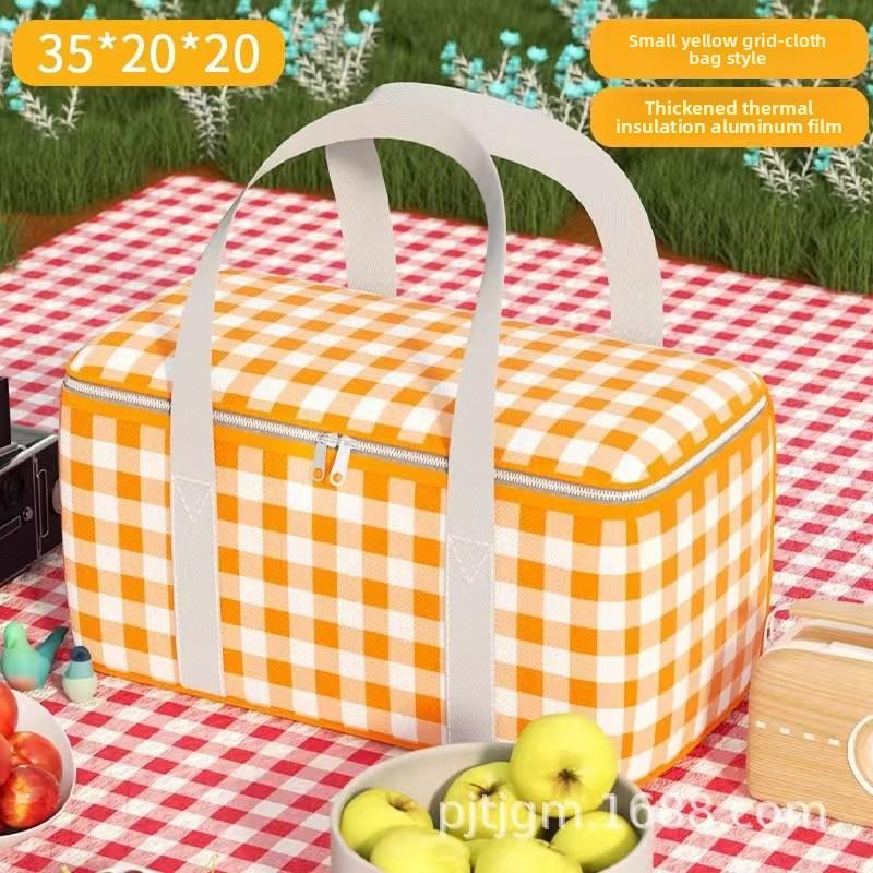 Insulated Foldable Picnic Basket with Lid Portable and Modern for Outdoor Use Large Capacity for Fruit and Vegetables