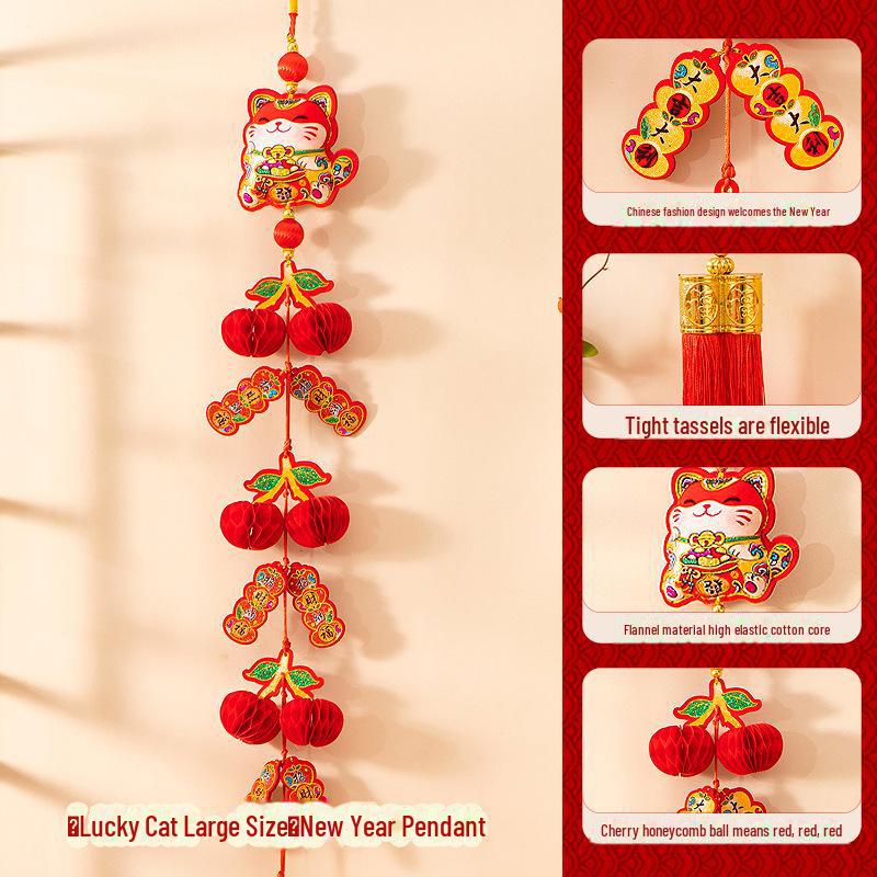 Pandantiv Festivalul de Primăvară Anul Șarpelui 2025 - Clopoțel de vânt Zeul Bogăției Fu pentru decorarea de Anul Nou în scena sufrageriei.