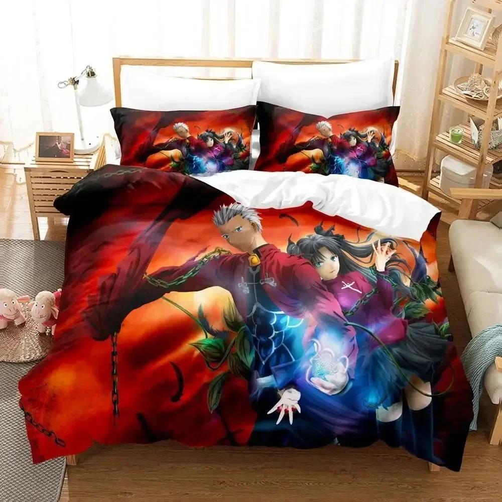 3D Print Anime FateStay Night Unlimited Blade Works Bed Set Duvet Cover Pillowcase Bedding Set Bed Linen Sheet Quilt Cover Full