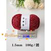 100g Filo d'Argento Lucido Cavo Uncinetto in Cotone Fai da Te 1.5mm Filato Medio Grosso Uncinetto Filo Lucido Cappello Borsa Tessuto a Mano