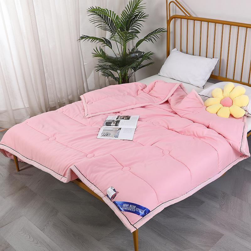 Solid Color Cotton Lightweight Duvet Quilt With Polyester Fill For Comfort Sleep