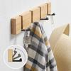 Natural Bamboo Bamboo Wall Mounted Hooks 3/4/5 Hooks Towel Rack Door Back Hook Rack  Household