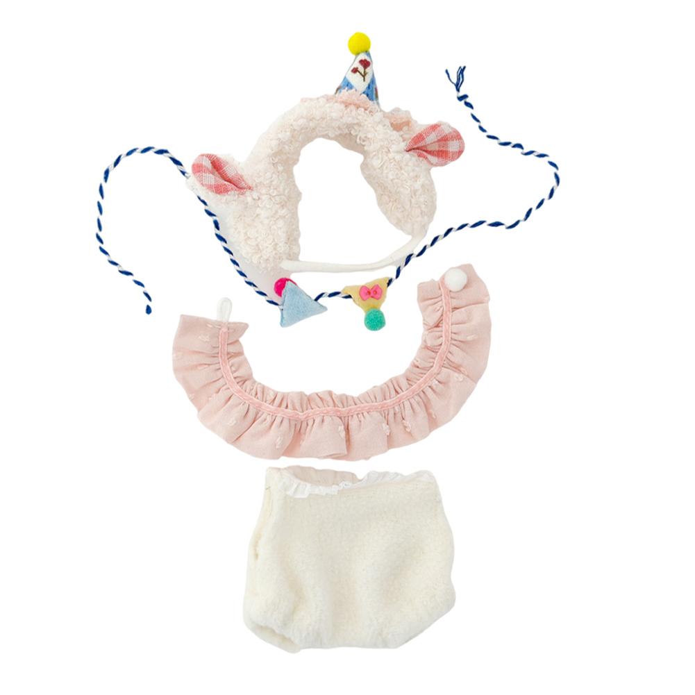 For Labubu V1 V2 Idol Cute Doll Clothes Fashion Sweater Outfit Accessories Sitting Party Pink White Striped Sweater Cup Clothing