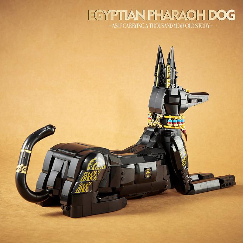 MOC City 1208pcs Ancient Egyptian Pharaoh Dog Model Building Blocks Set DIY Magical Animal Anubis Bricks Toys For Kids Gifts