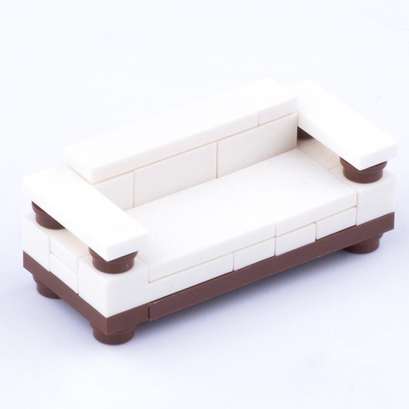 MOC City Furniture Building Blocks Television Sewing Machine Bookcase Sofa Bed Pendulum Clock  Piano Fish Tank Bricks Toys