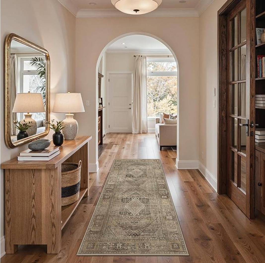 Tapis coureur persan vintage antidérapant doux pour sol de couloir chambre entrée durable résistant aux taches décoration de maison 40X120CM