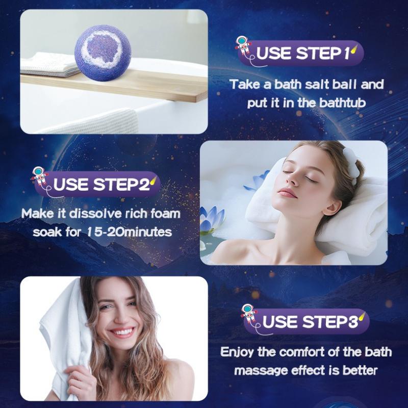 Planet Fragrance Bath Salt Ball 9-piece Set, Deep Cleansing Body Bath Salt Ball Skin Care Products