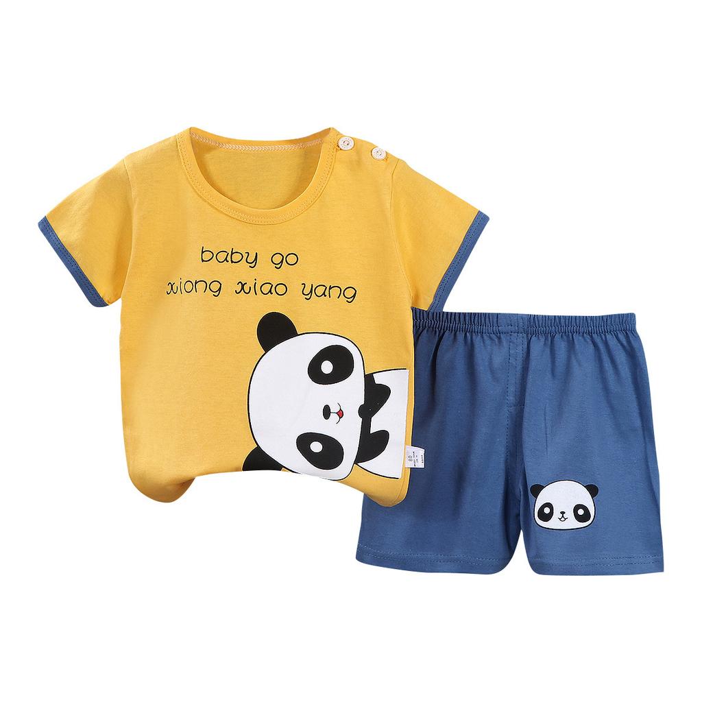 Childrens Short-Sleeve Sets Cotton Boys T-Shirts Baby Summer Clothing Girls Shorts Infant Clothing Summer Clothing