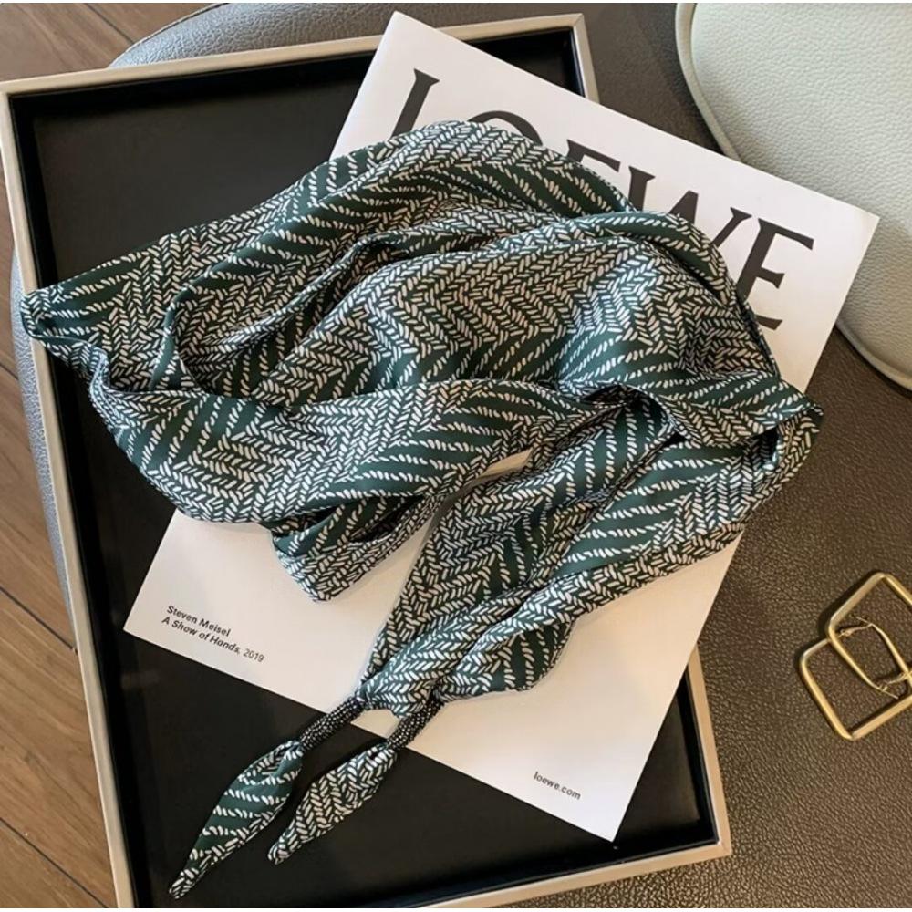 Elegant Black Striped Silk Tie Waist Triangle Scarf Belt - 2025 Collection