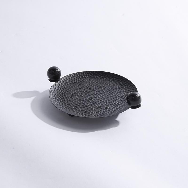 Black and White Square Round Tray