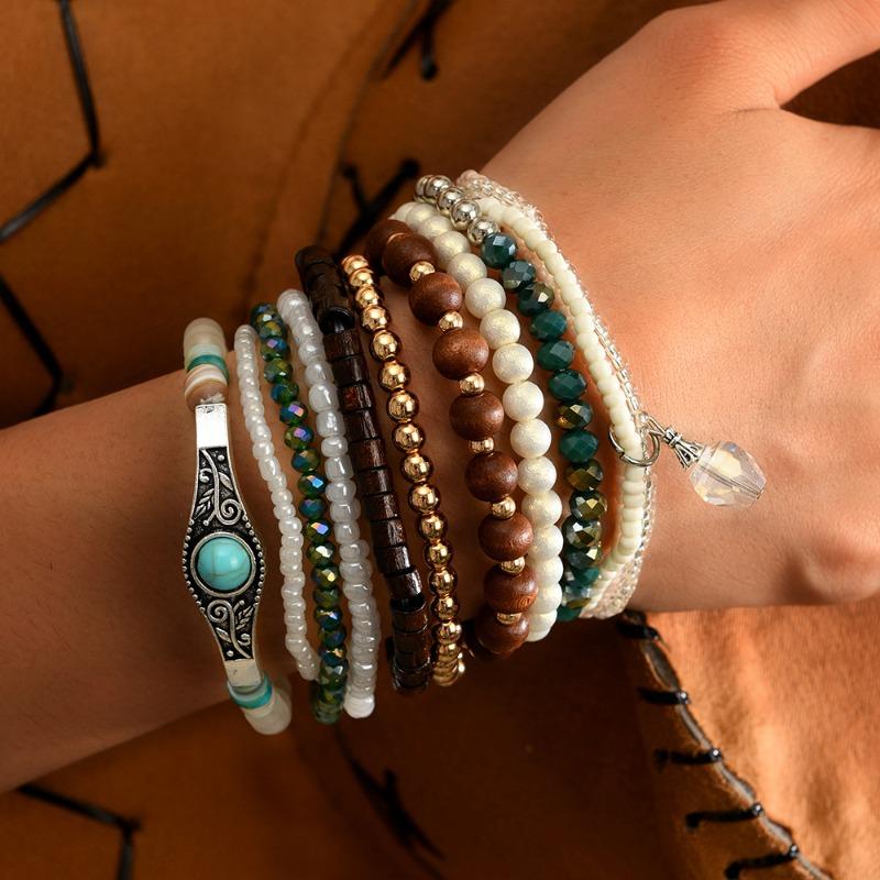 Neues Kokosnussperlen Perlen Elastische Schnur Herrenarmband Armband Armband