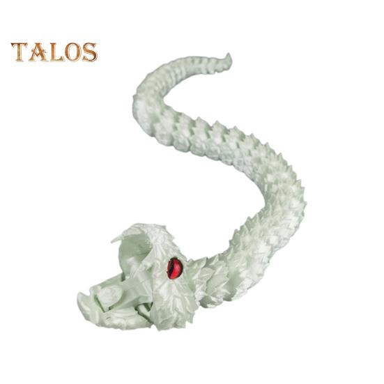 

3D-печатная фигурка змеи с подвижными суставами, фигурка змеи, шарнирная модель животного, игрушка для домашнего офиса, книжной полки, украшения рабочего стола, орнамент белый