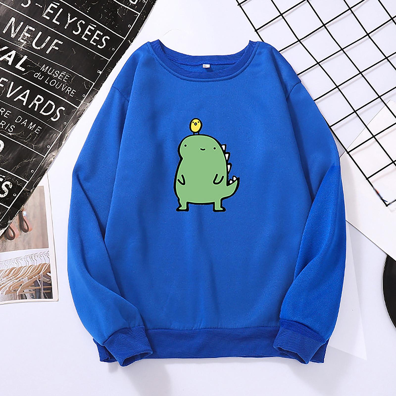 

Женская мода с длинным рукавом и милым принтом, свободная блузка, топы M синий