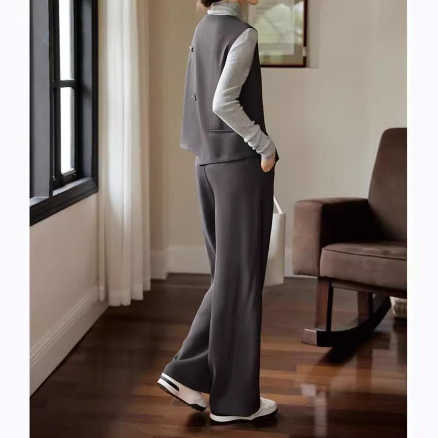 Two-piece Suit and Horse Clip for Women's Autumn New Style Trousers Temperament A Whole Set of Outfits