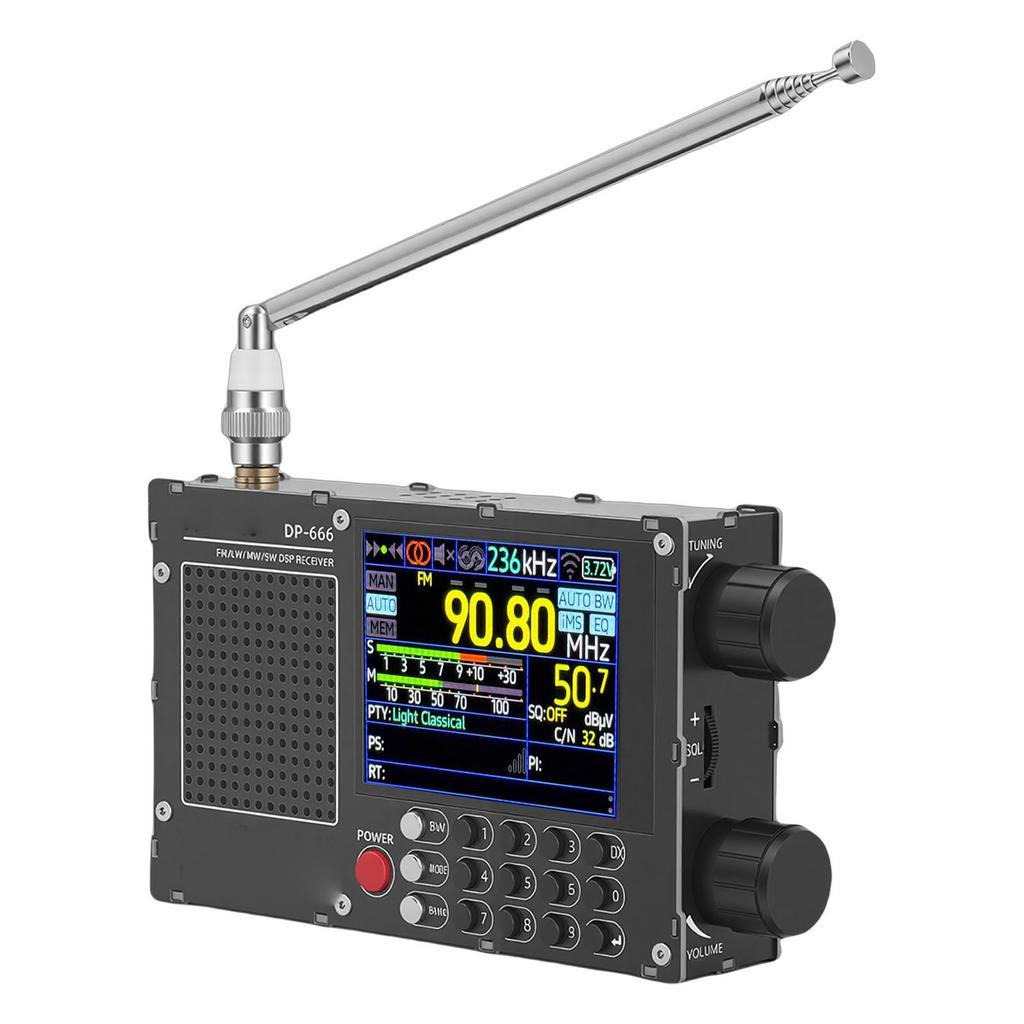 Full Band Radio FM LW MW SW 2.8 Inch IPS Touch Screen High Sensitivity Handheld Radio for Travel Outdoor Exploration