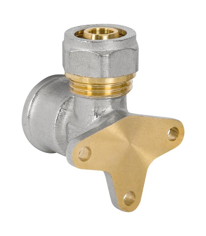 Pex-Al-Pex Chrome Elbow With Clips-1/2*16 - D1/2*16.Kolł