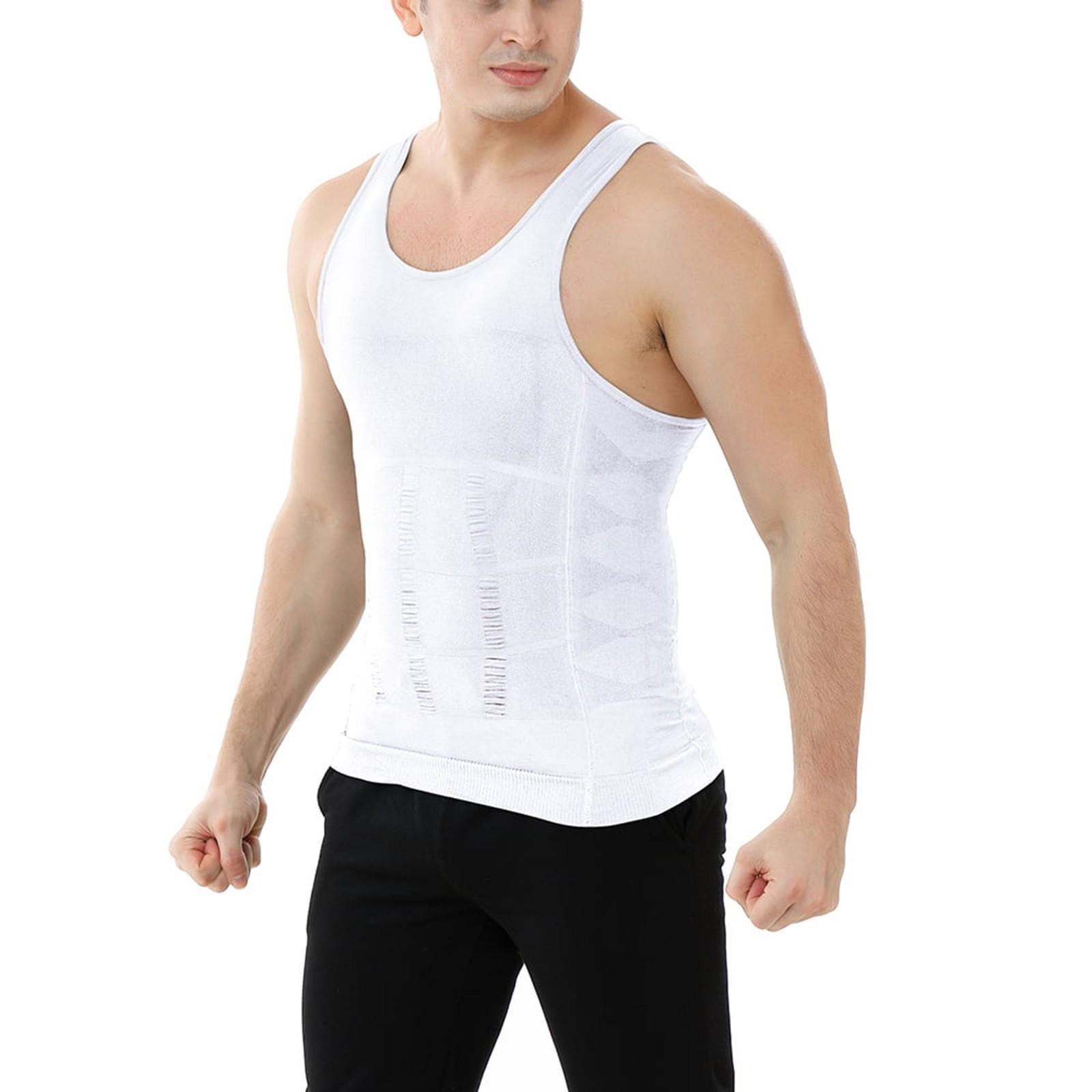 

(Куниде) Мужская компрессионная рубашка для похудения, корректирующее белье, майка XL белый