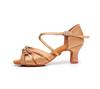 Women's Professional Latin Dance Shoes with Soft Sole and Mid/High Heel - New Style for Competitions and Exams