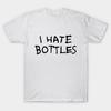 Men Black Print T-shirt I Hate Bottles No-Cut Transfer Paper Print Cotton Tshirt