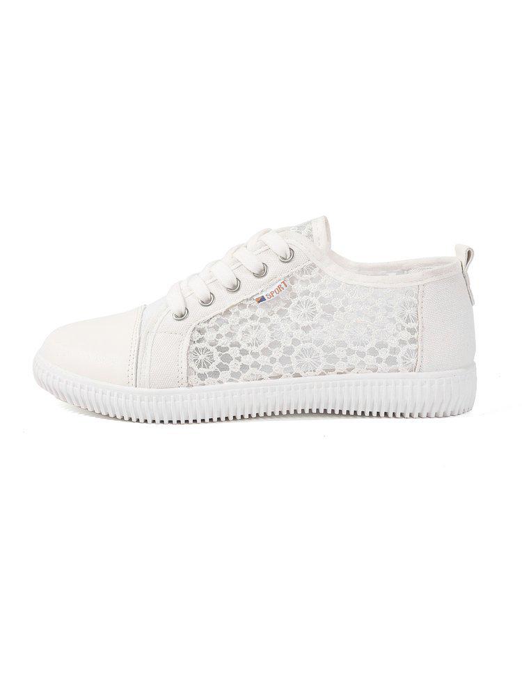 Women's Plus Size White Mesh Sneakers - Versatile, Breathable, Flat Casual Shoes for Spring & Summer 2025