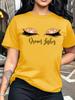 Women'S Casual Crew Neck T-Shirt with Eyelash ; Dream Abst