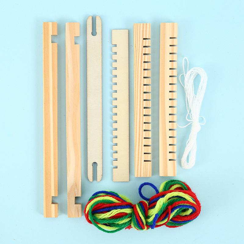 Handmade DIY Children's Wool Knitting Machine: Educational Wooden Toy for Science and Technology Exploration