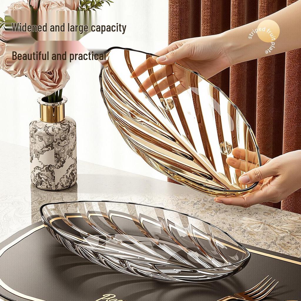 Elegant Transparent Leaf-Shaped Fruit Bowl: Durable, Drop-Resistant Display for Snacks & Dried Fruits