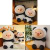 Pig Turned Panda Plush Toy With Short Plush Filling For Kids Sleep Pillow And Home Decor
