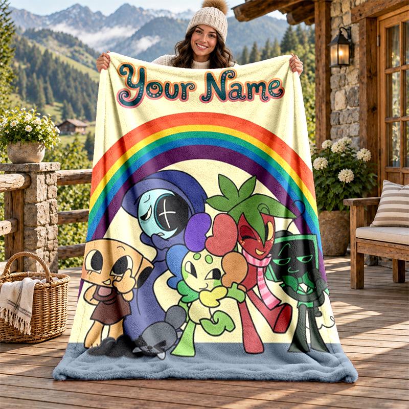 Lumea Dandys Pătură din Flanel cu Nume Personalizat Pătură Moale Caldă de Pluș Pătură Aruncată Cadou Personalizat pentru Familie Prieteni