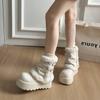 Warm cotton shoes velvet rad winter wear thickened fluffy snow boots women's new beautiful retro thick bottom pile