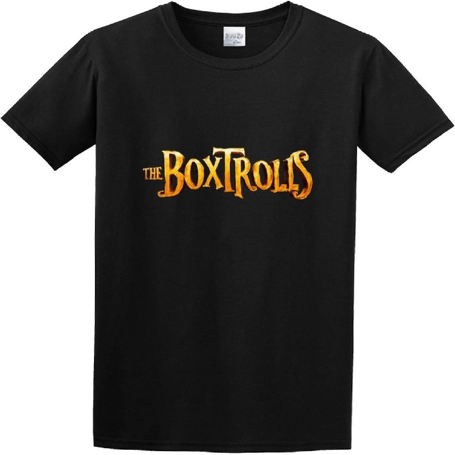 

The Boxtrolls Logo Unisex 100% Cotton Short-Sleeve T-Shirts Black XXXXXL