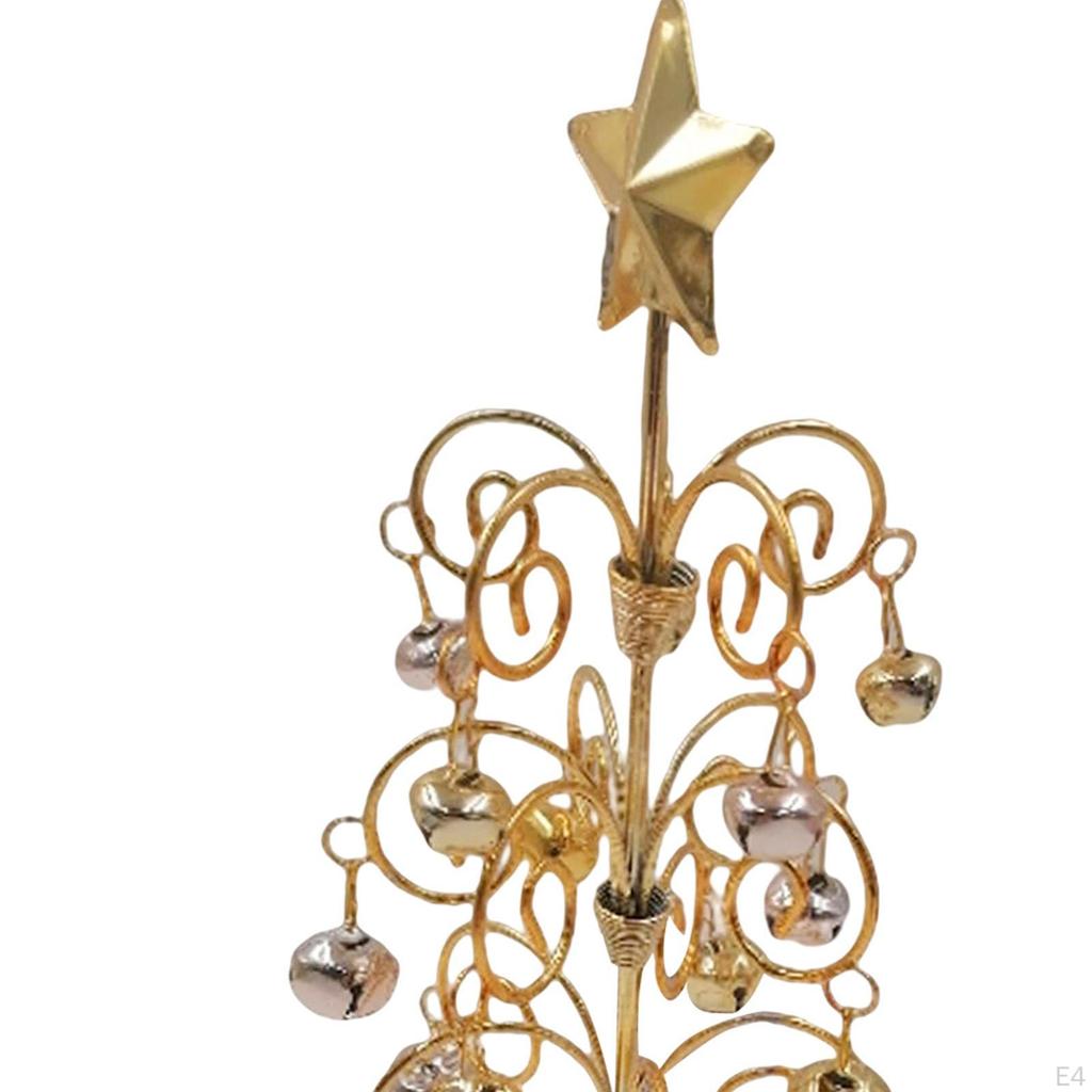 Christmas Tree Desktop Xmas Tree, Crafts Art with Bell Ornament for Table Centerpiece Bedroom Home