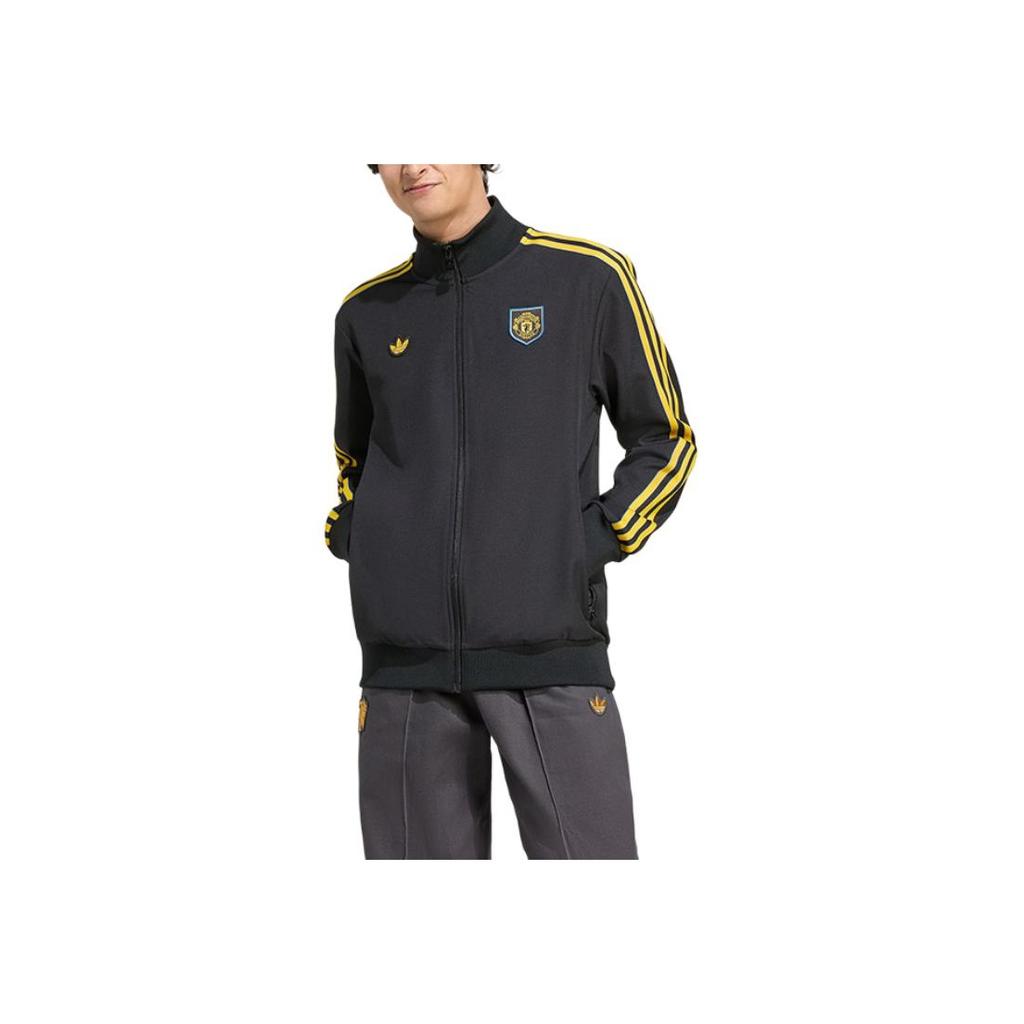 Adidas Original Jachetă Bărbați Manchester United Fotbal Respirabilă Durabilă Croială Slim cu Mânecă Lungă cu Dungi Jachetă KC2810