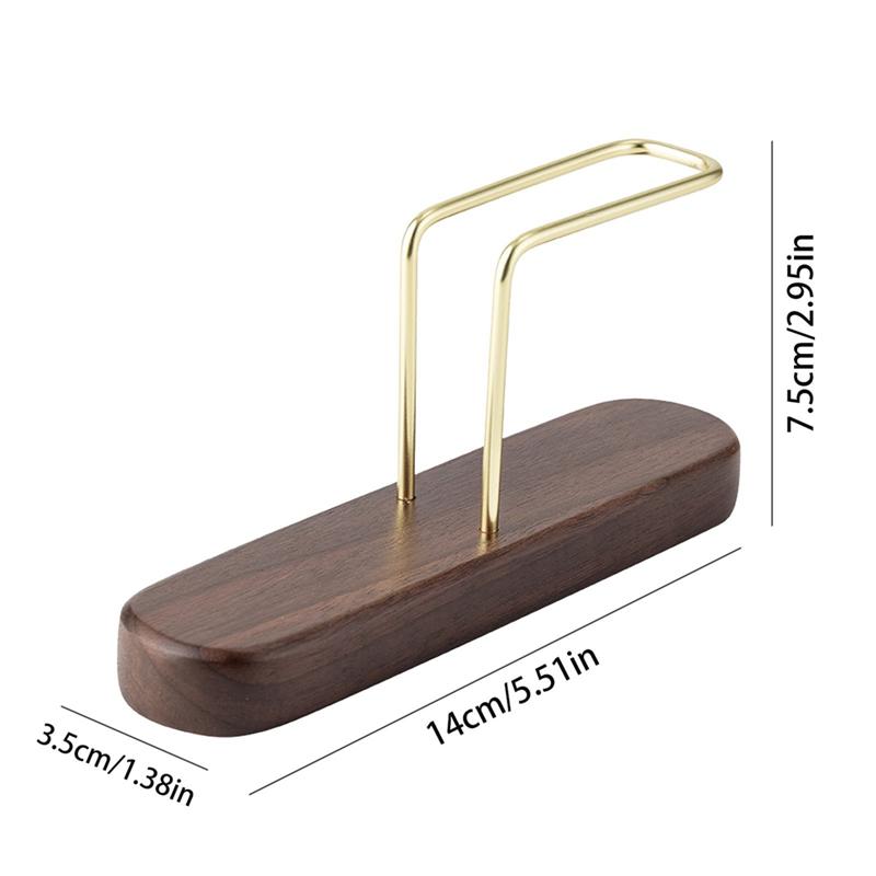 V Shape Walnut Wood Coffee Filter Holder - Espresso Drip Paper Storage Rack, Reusable Filter Type