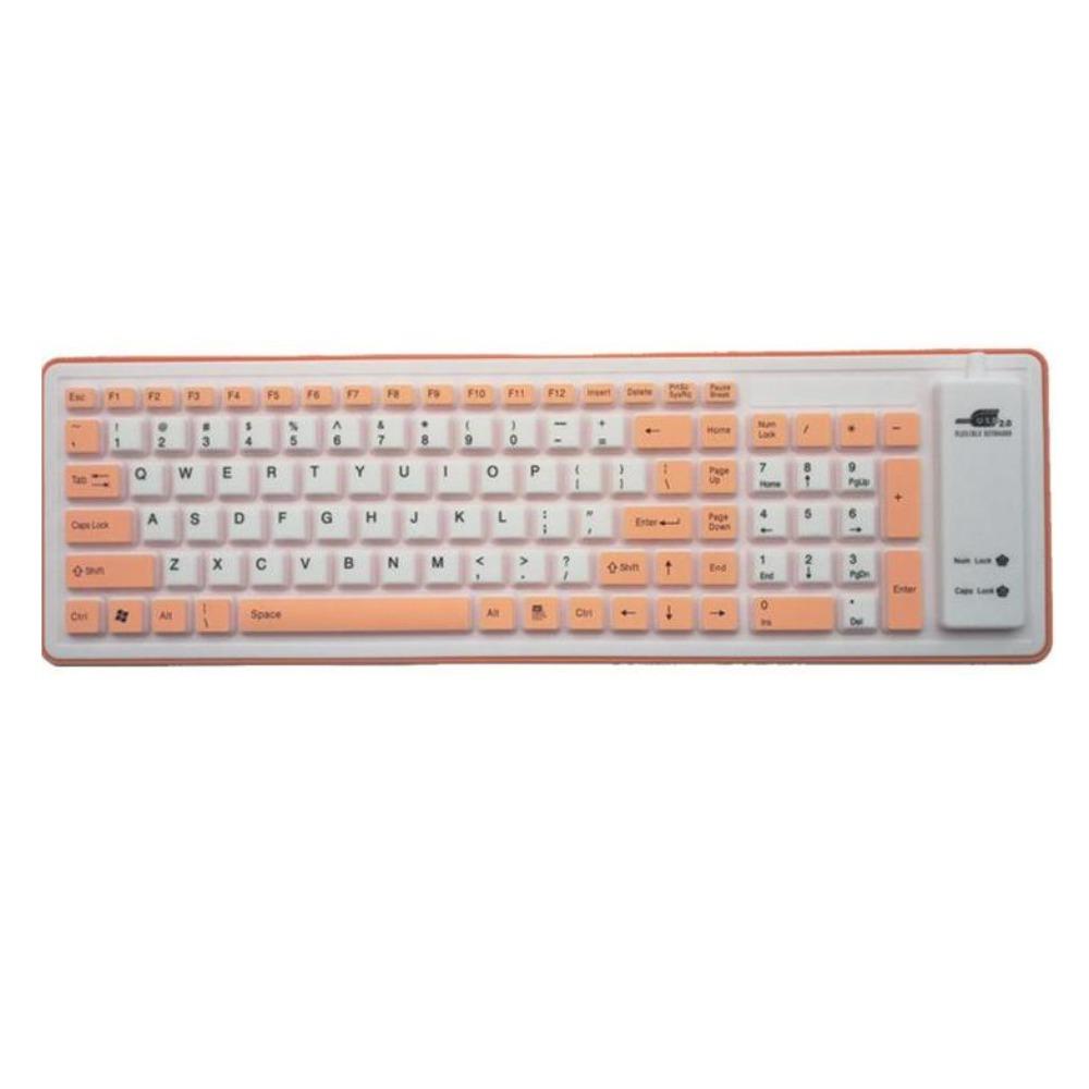 Soft Silicone Flexible Keyboard Foldable Wired Keyboard Colorful USB Keyboard  Home Use