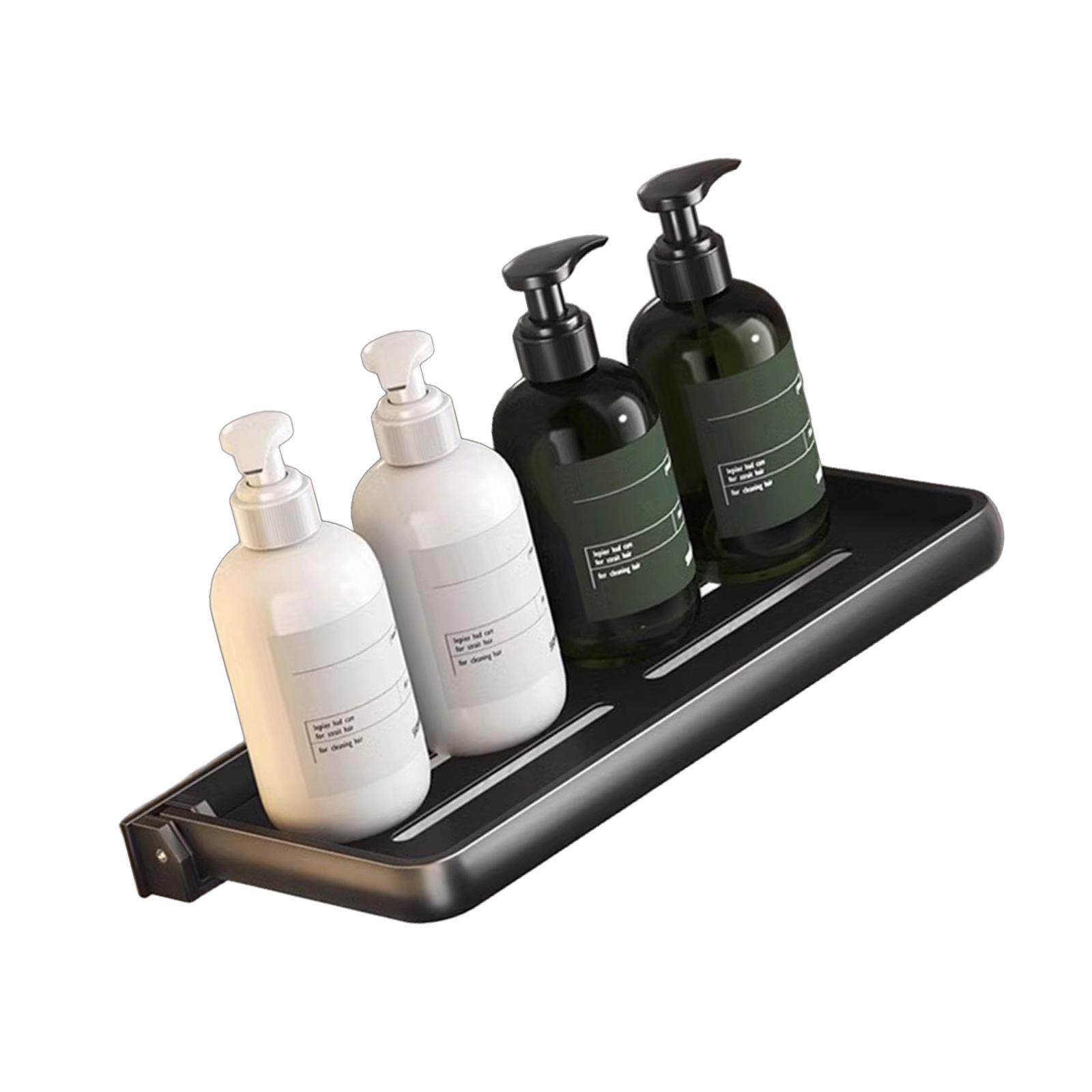 

Towel Rack Foldable Punching Free Bath Towel Shelf for Campers Home Kitchens Bathroom Supplies Storage Holder 30cm чорний