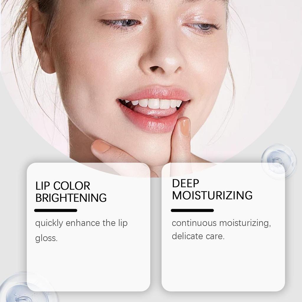 OUHOE Lip Brightening Balm 10ml Natural Ingredients for Long-lasting Hydration, Brightens Lip Color and Provides Antioxidant Protection