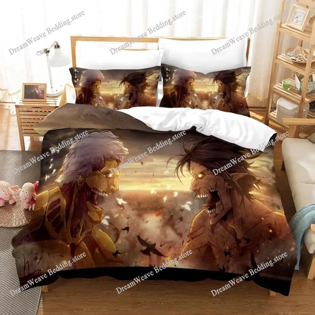 3D Printed Anime Attack on Titan Bedding Set Duvet Cover Bedroom Comforter Single Twin King _Size Quilt Cover Home Textiles