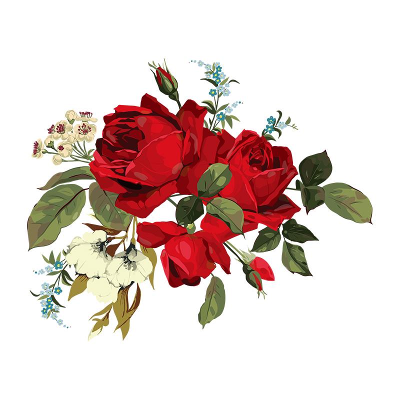 

C246 # Страстная Роза Настенная Наклейка Ванная Комната Туалет Декор Наклейки Гостиная Шкаф Украшения Дома Самоклеящаяся Фреска C-30x24.7cm-PET