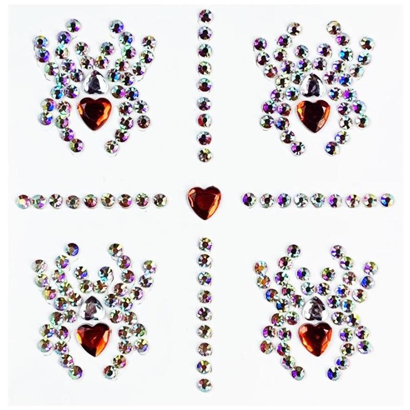 Europe Masquerade Face Stickers Safe Acrylic Drill Adults Children Facial Decoration Adhesive Stickers Party Dance Supplies