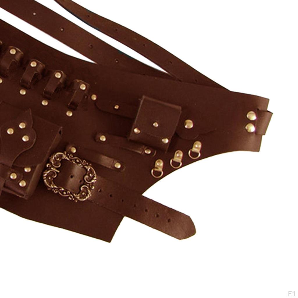 Portabottiglie medievale in vetro PU pelle retrò costume cosplay prop marsupio da cintura per Rinascimento