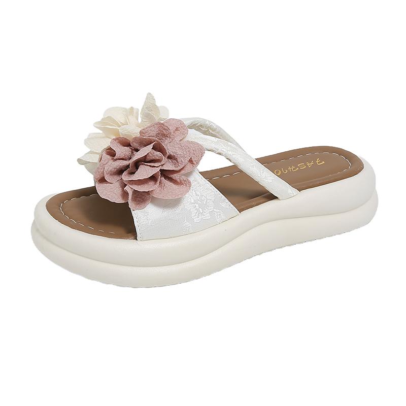 

2025 Fashion Sole Lightweight Flat Sandals Women Summer Beach Non Slip Platform Slippers Woman Soft Comfortable Wear-resistant 35 бежевий