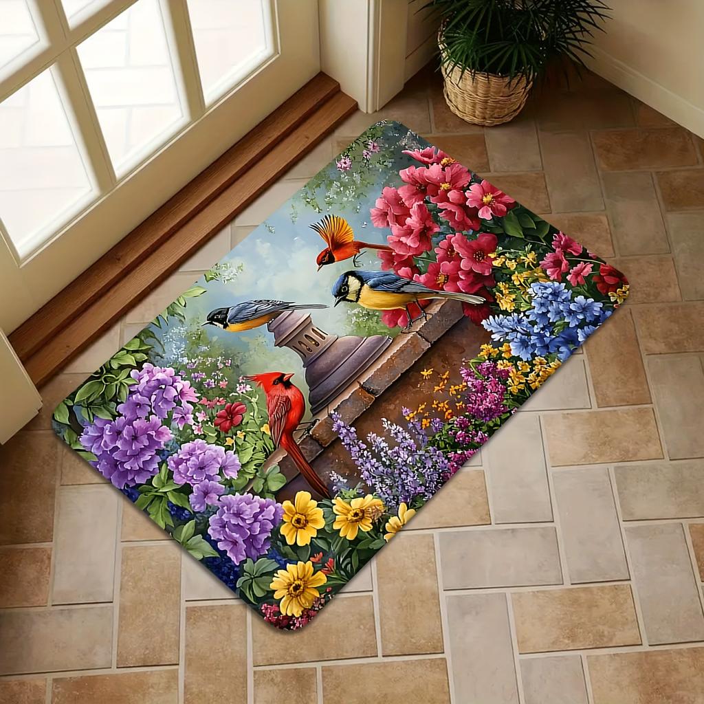 1 Stück Blumenmuster Küchenteppiche Rutschfeste Fußmatten Pop-Design Badezimmerteppich Badematte Teppich für Zuhause Spüle Wäsche Dekor
