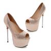 Sexy Extrémní 16cm Vysoké Podpatky Platforma Boty Žena Peep Toe Červená Zlatá Stříbrná Dámské Lodičky na Podpatku Párty Svatba Taneční Boty Ženské
