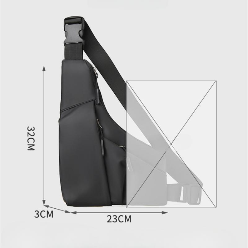 Tyverisikring Tettsittende brystveske Fritid for menn Skinnfilm Triangelveske Crossbody-kort Lommebok Sport Sykling Ride Slyngeveske