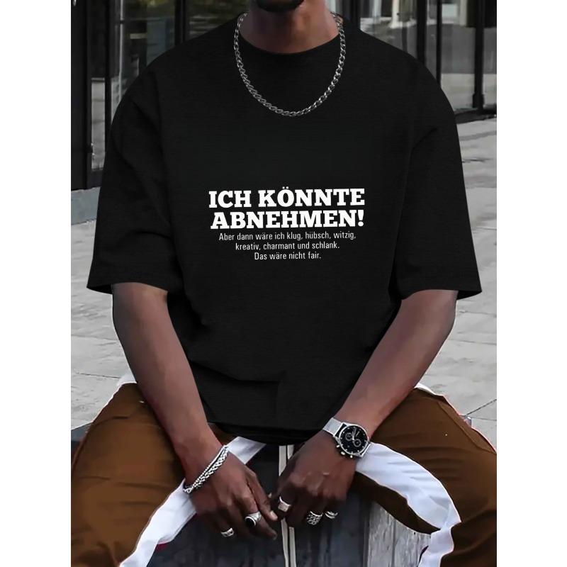 European sizes Casual Fashion Men'S T-Shirt German Slogan Print Summer Streetwear Gift for Him